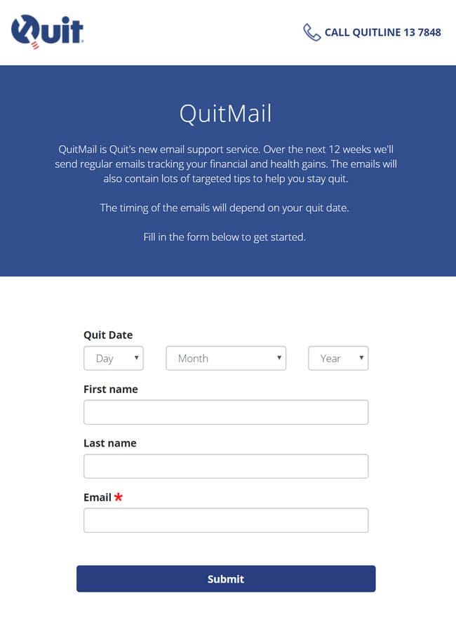 QuitMail - Sign up