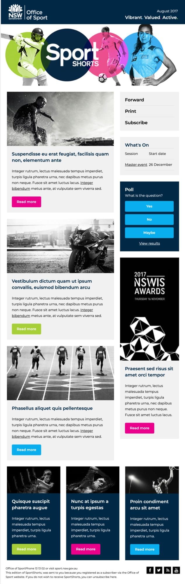 NSW office of sport Newsletter