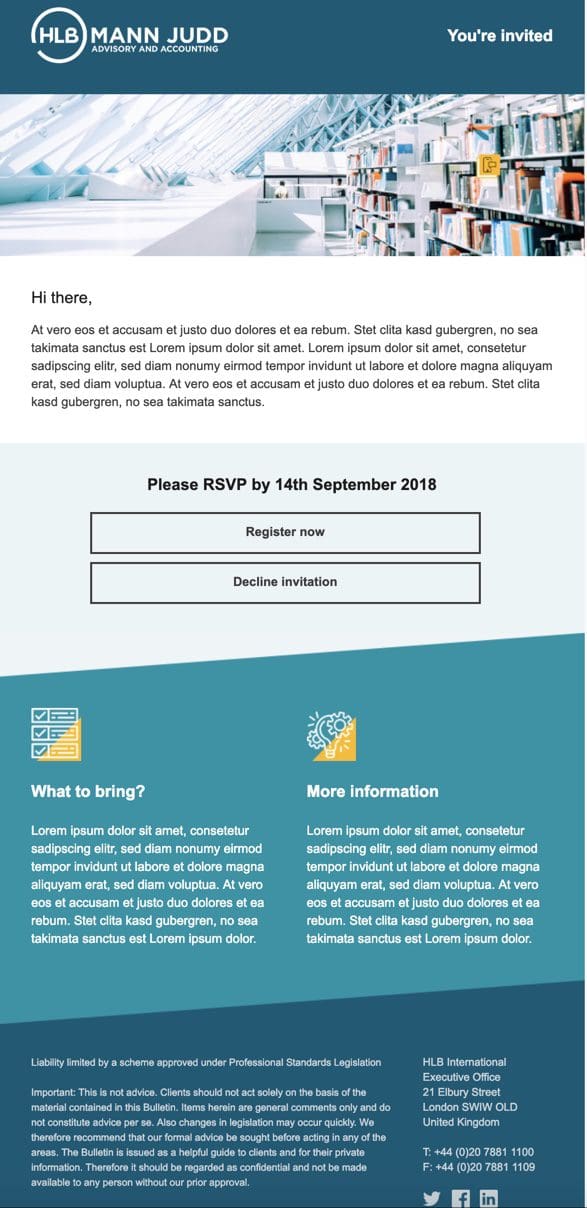 HLB Mann Judd Landing Page built in event solutions software