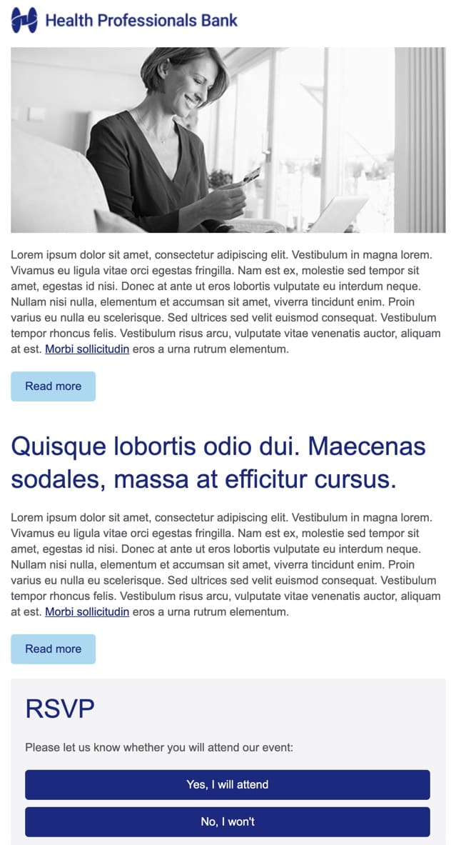 newsletter from health professionals bank