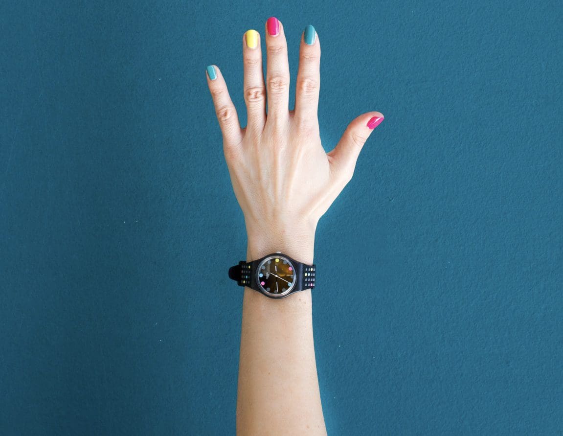 A hand with painted nails