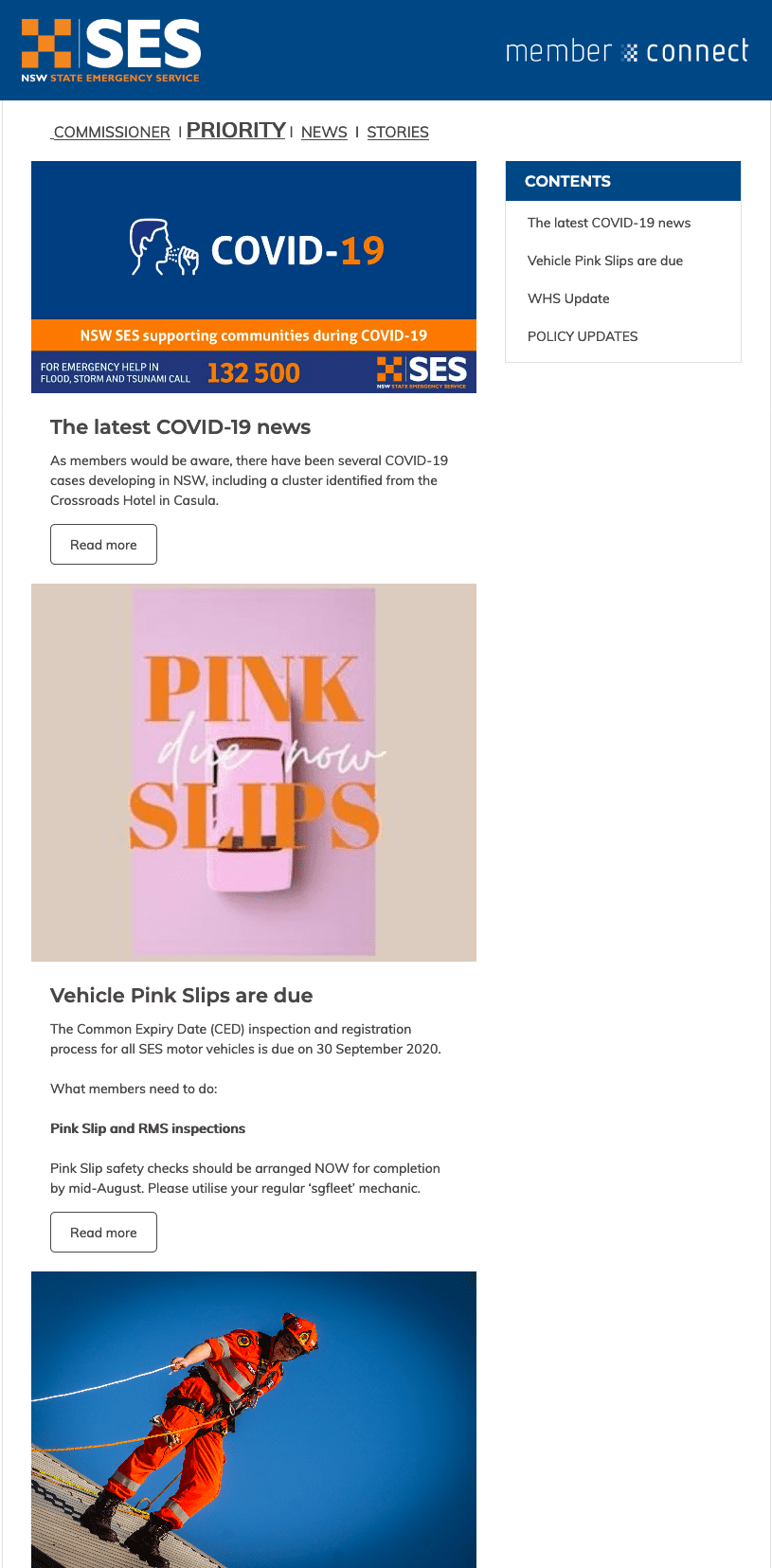 internal communication example SES newsletter