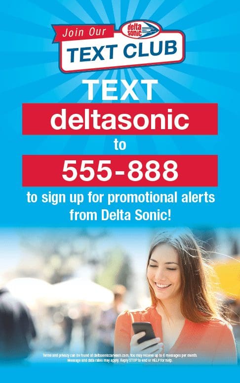 Delta Sonic's SMS marketing advertisement