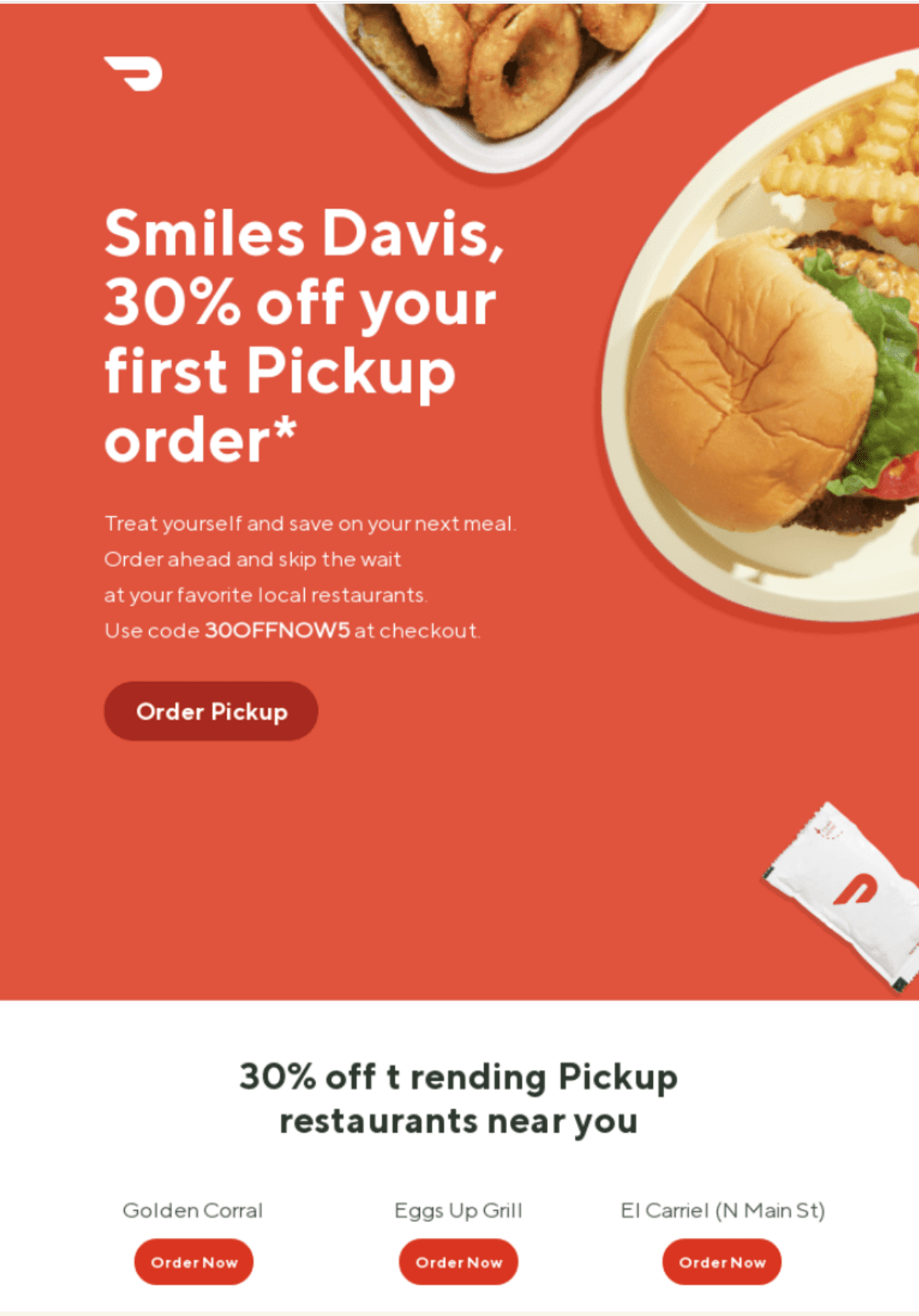 Email banner size door dash