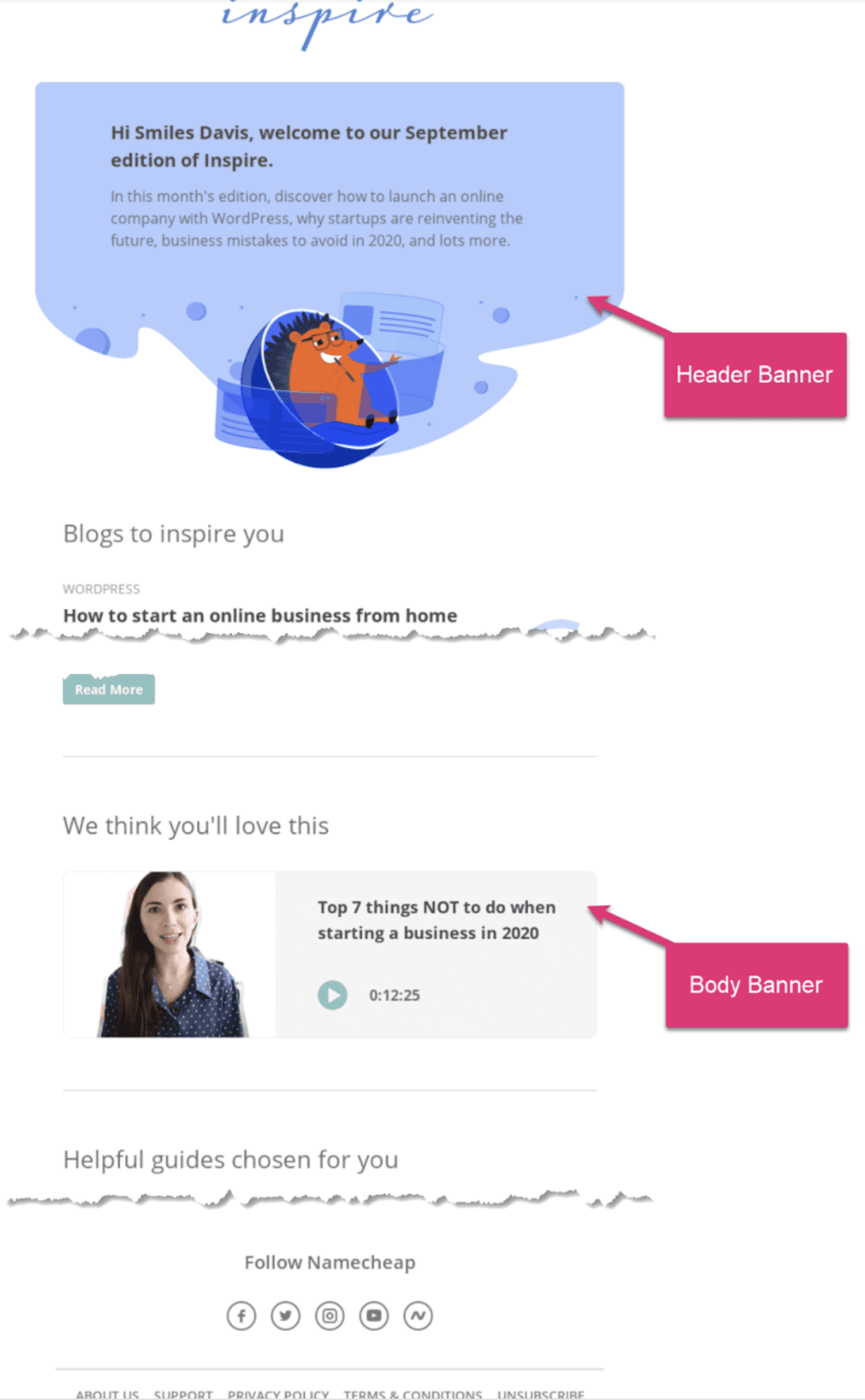 Email banner size inspire