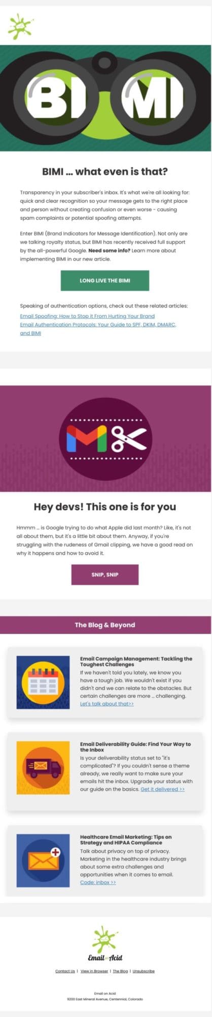 Email on Acid newsletter