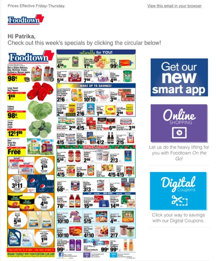foodtown newsletter examples