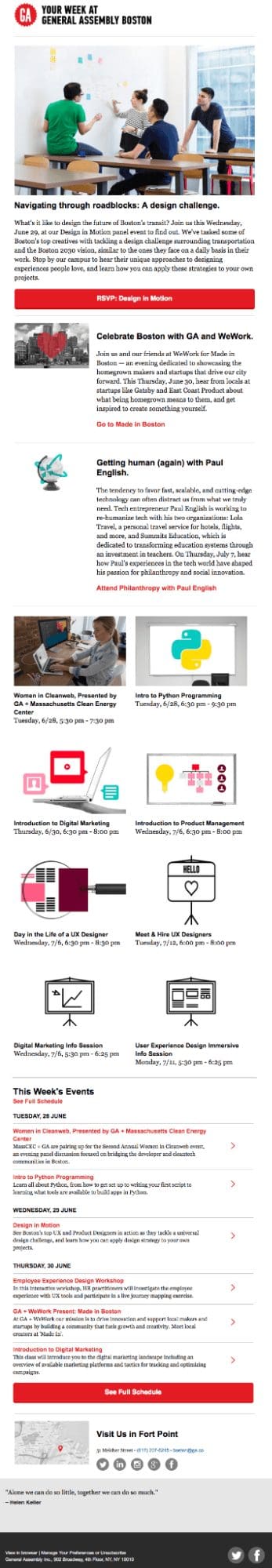 General Assembly Newsletter Examples