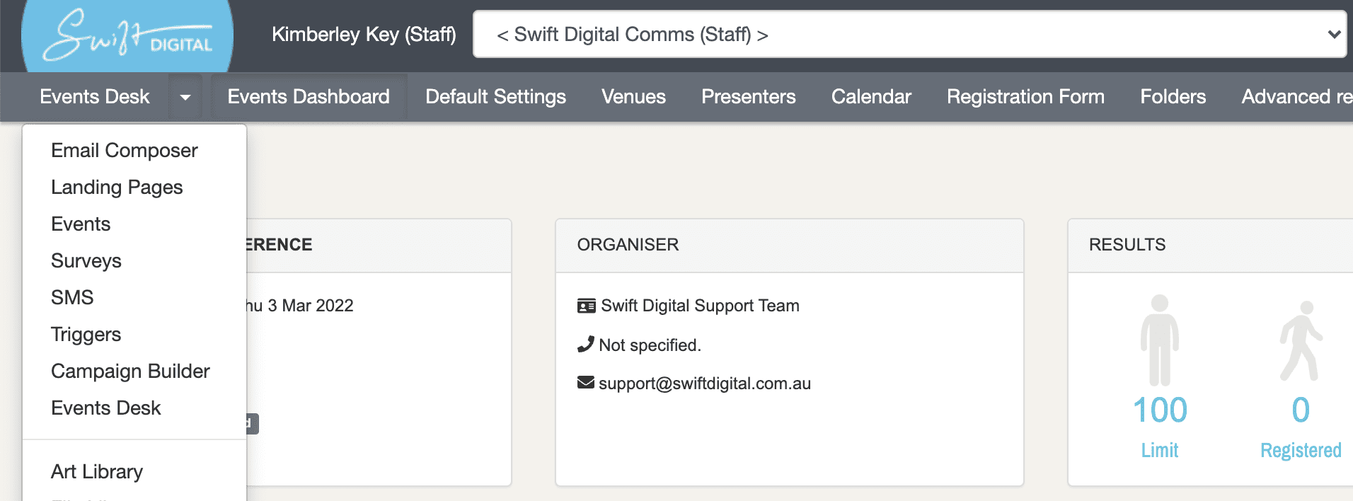 Swift Digital Email and Event Communication Platform